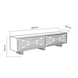 Hanah Home Soporte de TV Askal - Ud, Roble y Blanco
